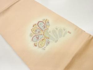 作家物　銀通し鳳凰に花唐草・花々模様織出し名古屋帯